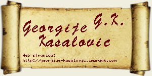 Georgije Kasalović vizit kartica